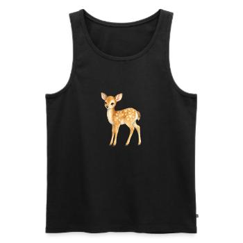 Fawn with heart pattern - Men's Premium Organic Tank Top - black - Front - Michal (187cm)
