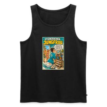 SternzeichenJungfrau - Ordnung trifft Urlaubshumor - Männer Premium Bio Tank Top - Schwarz - Vorne - Michal (187cm)