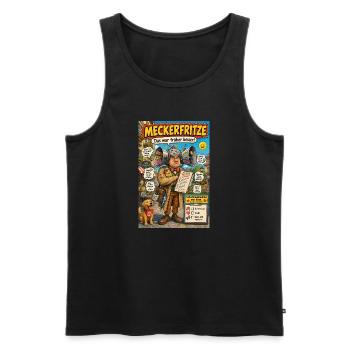 Meckerfritze – Der Nörgler mit Humor im Alltag - Männer Premium Bio Tank Top - Schwarz - Vorne - Michal (187cm)