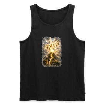 Fear_faides_faith - Männer Premium Bio Tank Top - Schwarz - Vorne - Michal (187cm)