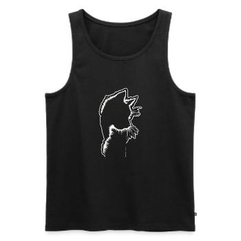Katzensilhouette | Minimalistisches Design - Männer Premium Bio Tank Top - Schwarz - Vorne - Michal (187cm)