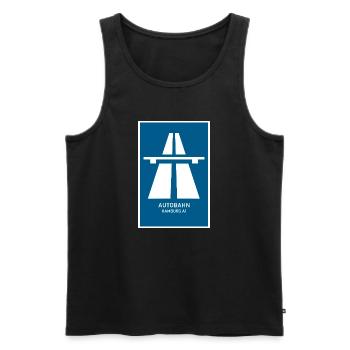 Autobahn Hamburg A1 Retro Poster - Männer Premium Bio Tank Top - Schwarz - Vorne - Michal (187cm)