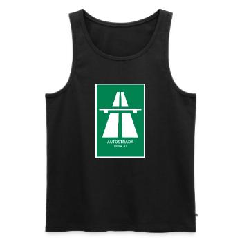 Autostrada Roma A1 Vintage Poster - Männer Premium Bio Tank Top - Schwarz - Vorne - Michal (187cm)