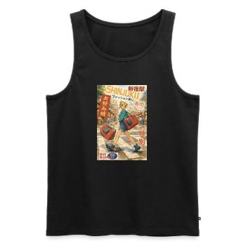 Shinjuku Streetwear Magazine - Männer Premium Bio Tank Top - Schwarz - Vorne - Michal (187cm)