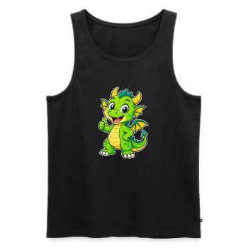 L’ami Dragon Vert - Débardeur bio Premium Homme - noir - Devant - Michal (187cm)