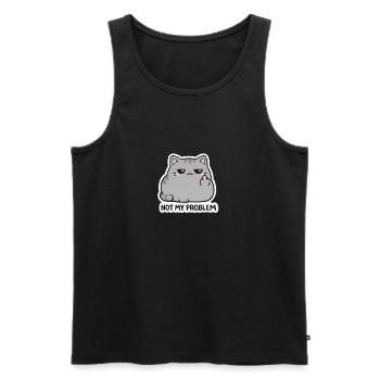 Not My Problem Katzesticker - Männer Premium Bio Tank Top - Schwarz - Vorne - Michal (187cm)