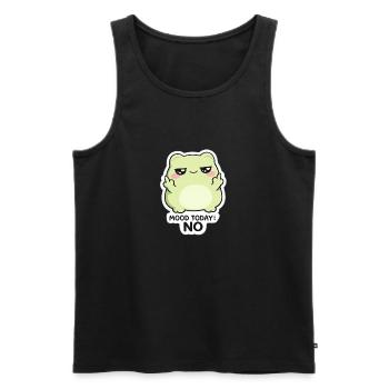 Stimmung heute: Nein – Grüne Kawaii-Kreatur - Männer Premium Bio Tank Top - Schwarz - Vorne - Michal (187cm)