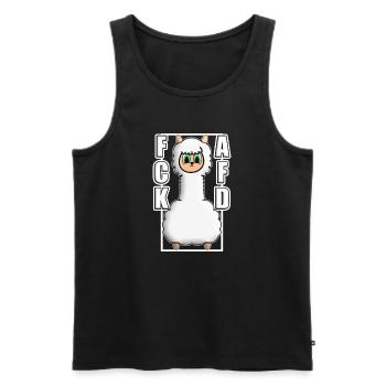 ACK AFD ALPAKA Antifa GEGEN NAZIS Protest links - Männer Premium Bio Tank Top - Schwarz - Vorne - Michal (187cm)