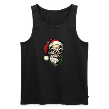 bad santa skull christmas - Männer Premium Bio Tank Top - Schwarz - Vorne - Michal (187cm)