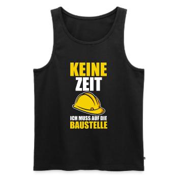 Baustelle Bauherr - Männer Premium Bio Tank Top - Schwarz - Vorne - Michal (187cm)
