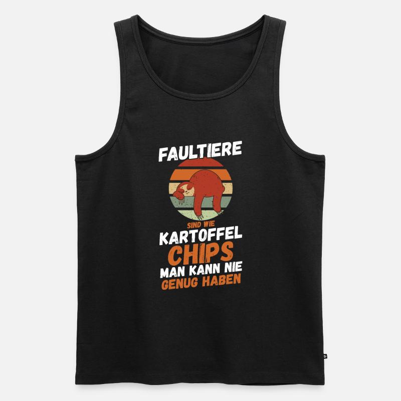 Faultier - Männer Premium Bio Tank Top - Schwarz