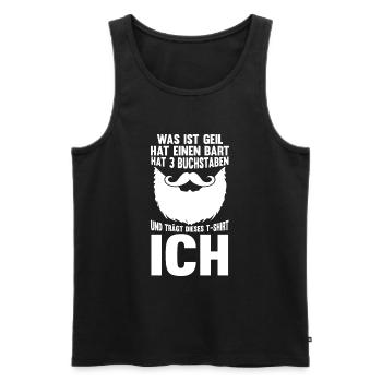 Bärtig Bartträger Schnurrbart Bart - Männer Premium Bio Tank Top - Schwarz - Vorne - Michal (187cm)