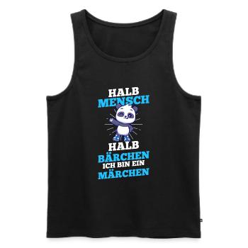 Mi-humain, mi-ours - Débardeur bio Premium Homme - noir - Devant - Michal (187cm)