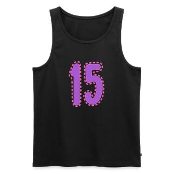 15. 15 JAHRE. 15. JAHRESTAG. 15-JÄHRIGES JUBILÄUM. - Männer Premium Bio Tank Top - Schwarz - Vorne - AI Model Male 178 light (178cm)