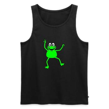 Happy Frog Peace Victory Hand Signal Cool - Débardeur bio Premium Homme - noir - Devant - Michal (187cm)