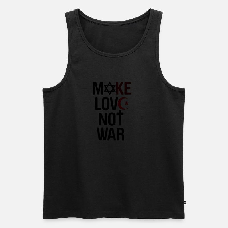Make Love not War - Männer Premium Bio Tank Top - Schwarz