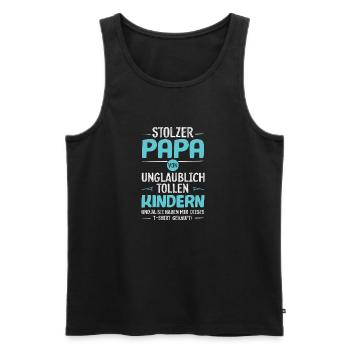 Stolzer Papa - Männer Premium Bio Tank Top - Schwarz - Vorne - AI Model Male 178 light (178cm)