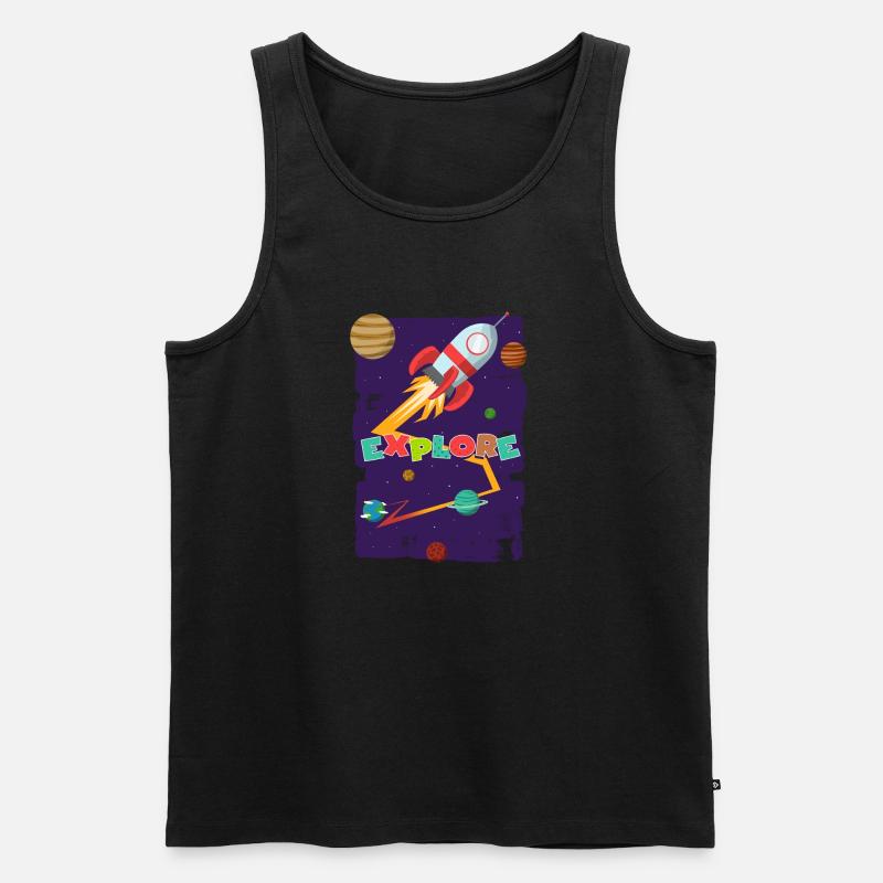 Let's go explore - Männer Premium Bio Tank Top - Schwarz