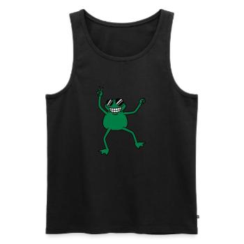 cool_frog - Débardeur bio Premium Homme - noir - Devant - AI Model Male 178 light (178cm)