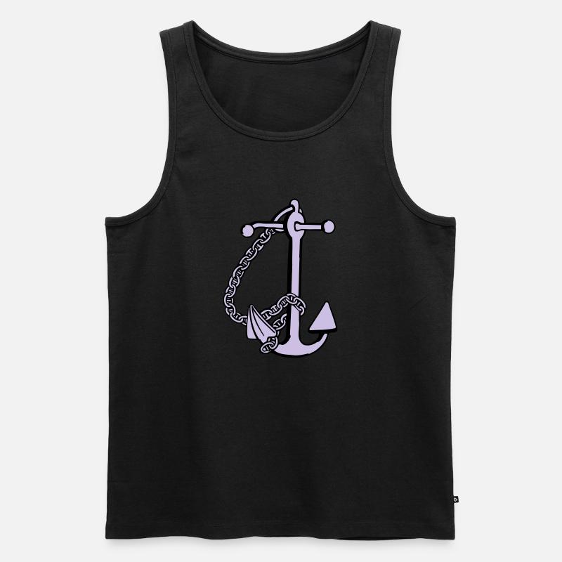 anchor - anker - Männer Premium Bio Tank Top - Schwarz