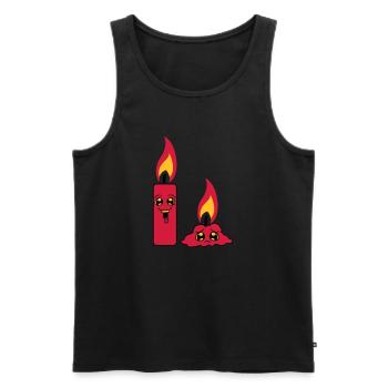 2 kerzen team paar lustig traurig abgebrannt comic - Männer Premium Bio Tank Top - Schwarz - Vorne - AI Model Male 178 light (178cm)