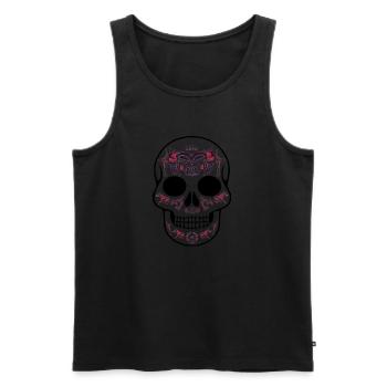 Cadeau de tatouage de tatouages crâne aztèque - Débardeur bio Premium Homme - noir - Devant - Michal (187cm)