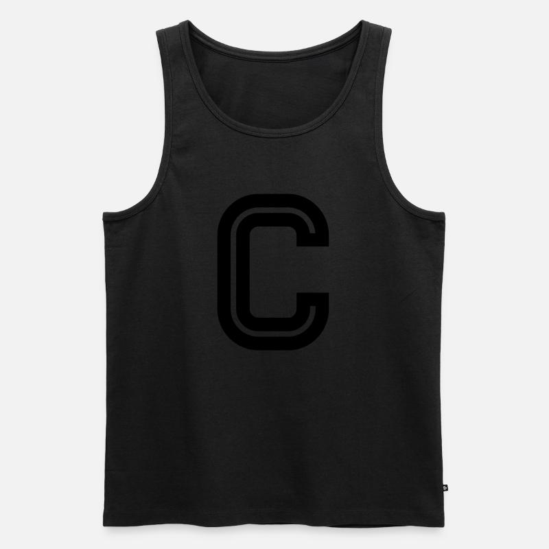 C - Männer Premium Bio Tank Top - Schwarz