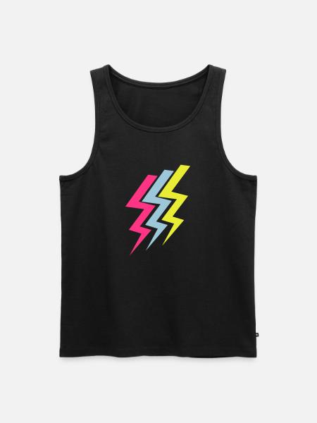 Drei Blitze - Three Thunderbolts - Männer Premium Bio Tank Top - Schwarz