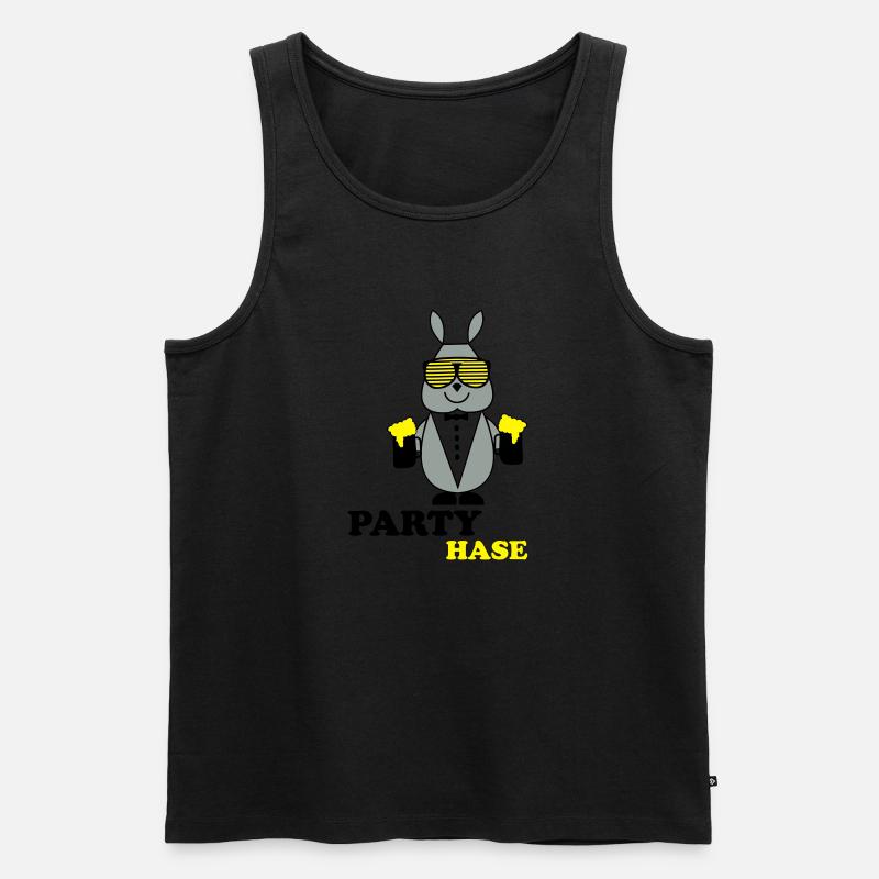 party_hase - Männer Premium Bio Tank Top - Schwarz
