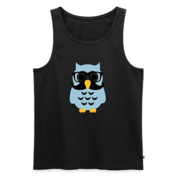Chouette Hibou - Débardeur bio Premium Homme - noir - Devant - Michal (187cm)