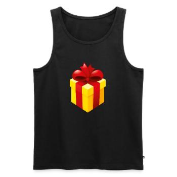 Smiley Present - Débardeur bio Premium Homme - noir - Devant - AI Model Male 178 light (178cm)