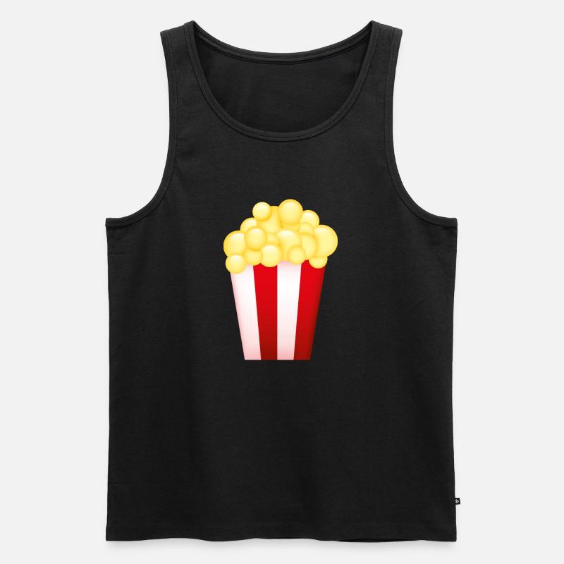 Smiley Popcorn - Männer Premium Bio Tank Top - Schwarz