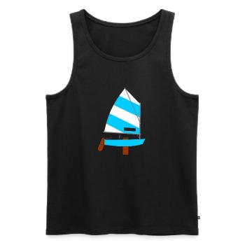 Sailing ship - Men's Premium Organic Tank Top - black - Front - AI Model Male 178 light (178cm)