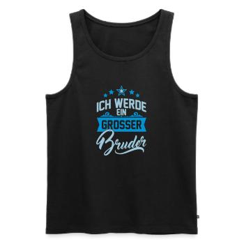 Je suis un grand frère - grossesse bébé - Débardeur bio Premium Homme - noir - Devant - Michal (187cm)