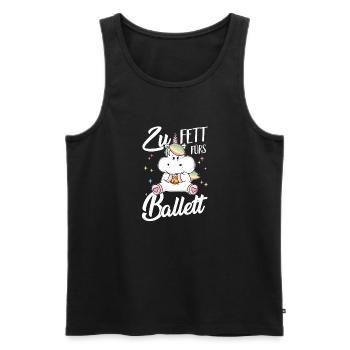 Zu fett fürs Ballett Pummeliges dickes Einhorn - Männer Premium Bio Tank Top - Schwarz - Vorne - AI Model Male 178 light (178cm)