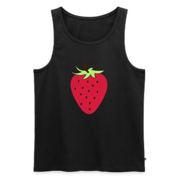 Erdbeere - Männer Premium Bio Tank Top - Schwarz - Vorne - AI Model Male 178 light (178cm)