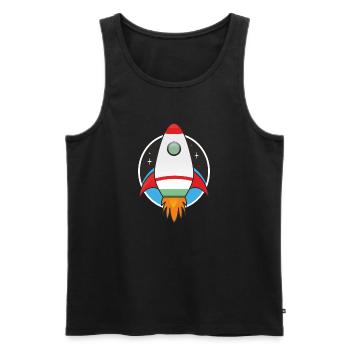 Rakete - Männer Premium Bio Tank Top - Schwarz - Vorne - AI Model Male 178 light (178cm)