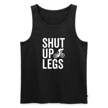 Biking Shut Up Legs - Men's Premium Organic Tank Top - black - Front - AI Model Male 178 light (178cm)