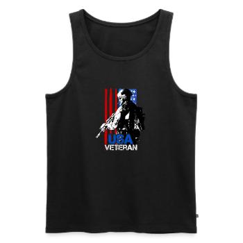 USA VETERAN ELDER ARMY MEMORIAL DAY - Men's Premium Organic Tank Top - black - Front - AI Model Male 178 light (178cm)
