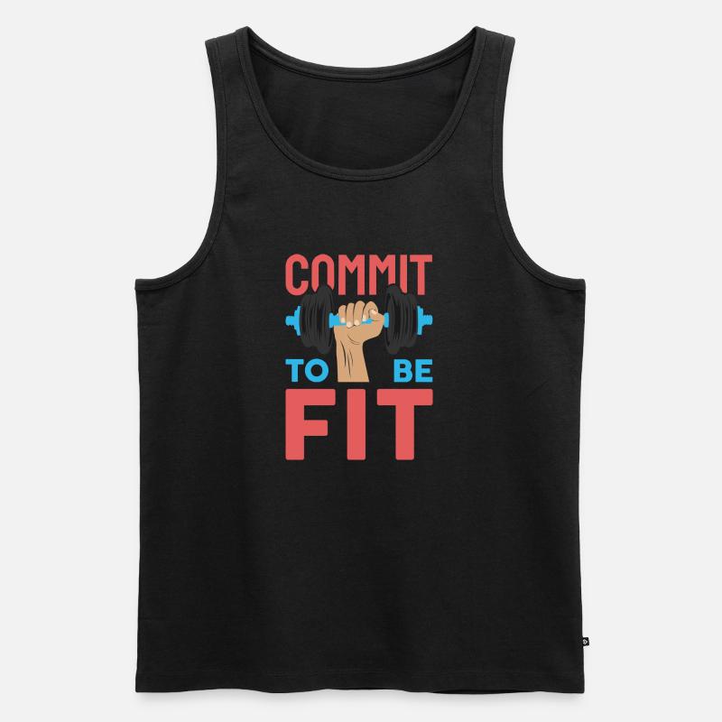 commit to be fit - Männer Premium Bio Tank Top - Schwarz