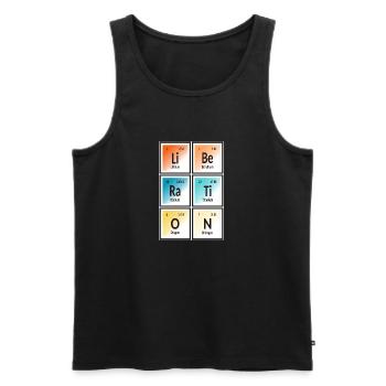 Liberation | Periodic Table of Elements - Men's Premium Organic Tank Top - black - Front - AI Model Male 178 light (178cm)