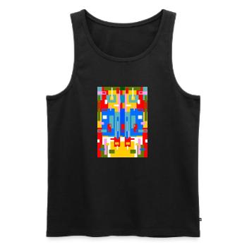 Abstrakte Malerei - Männer Premium Bio Tank Top - Schwarz - Vorne - AI Model Male 178 light (178cm)