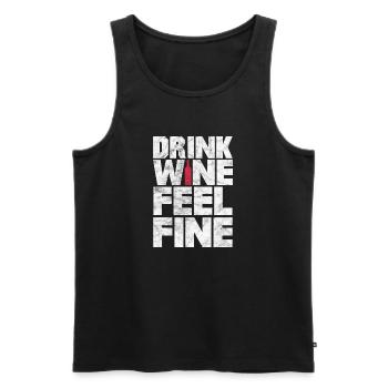 Drink Wine Feel Fine – I Wined A Lot But I - Männer Premium Bio Tank Top - Schwarz - Vorne - AI Model Male 178 light (178cm)