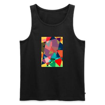 Peinture abstraite. Peinture abstraite - Débardeur bio Premium Homme - noir - Devant - AI Model Male 178 light (178cm)