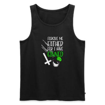 Forgive Me Father For I Have Ginned - Männer Premium Bio Tank Top - Schwarz - Vorne - Michal (187cm)