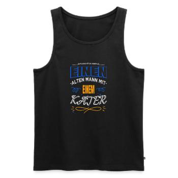 großpapa tier enkelkind eigenschaften - Männer Premium Bio Tank Top - Schwarz - Vorne - Michal (187cm)