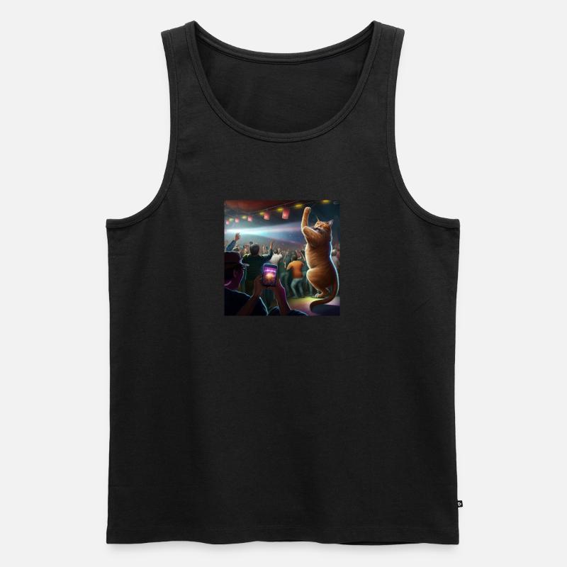 Cat dancing - Männer Premium Bio Tank Top - Schwarz