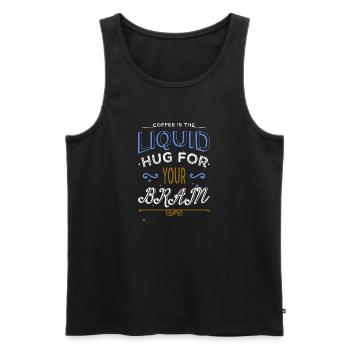 joke coffee cup funny sayings coffeebean birthday - Men's Premium Organic Tank Top - black - Front - AI Model Male 178 light (178cm)