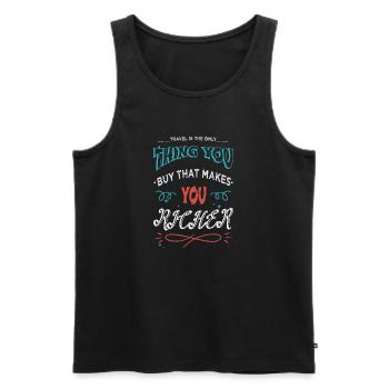 travel bug camping partner birthday present idea - Männer Premium Bio Tank Top - Schwarz - Vorne - AI Model Male 178 light (178cm)