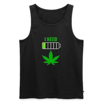 green battery - Men's Premium Organic Tank Top - black - Front - Michal (187cm)